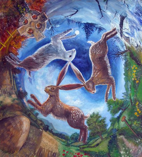 Three Hares painting by dashinvaine on DeviantArt