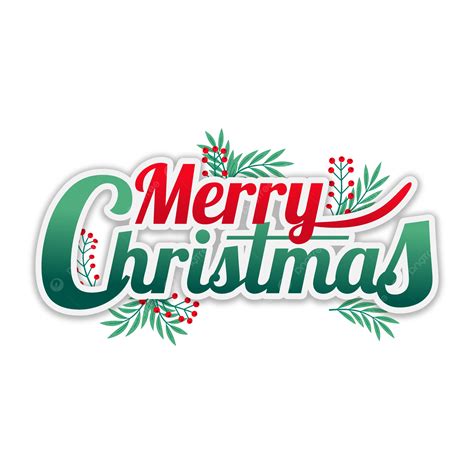 Lettering Of Merry Christmas With Leaves Decoration Vector, Christmas ...