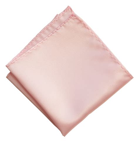 Light Pink Pocket Square. Solid Color Satin Finish, No Print