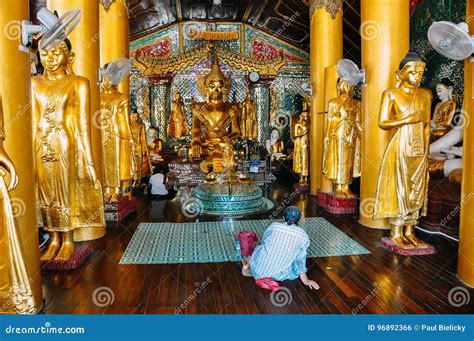 Inside a Small Temple at Shwedagon Pagoda in Yangon. Editorial Photo ...