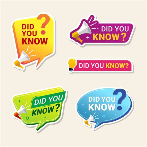 Did you know sticker set 1214849 Vector Art at Vecteezy