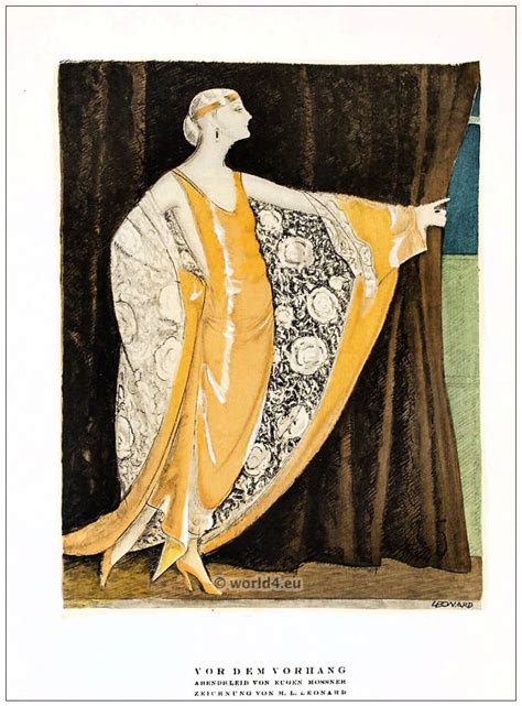 Before the curtain. Evening dress by Eugene Mossner. Art deco1922.