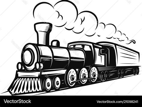 Train Engine Clip Art Black And White