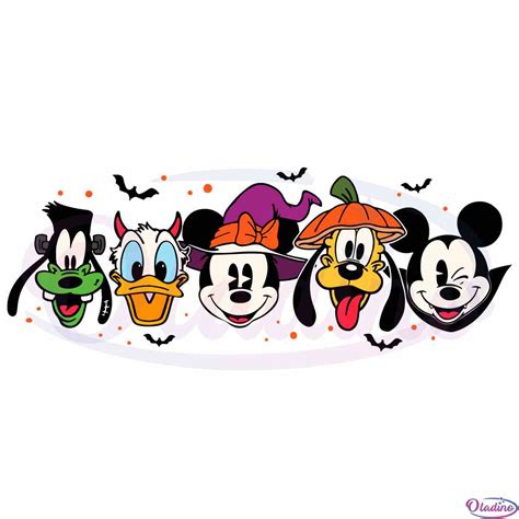 Vintage Disney Characters Halloween SVG Best Graphic Designs Cutting Files