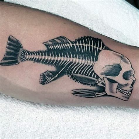 50 Fish Skeleton Tattoo Designs For Men - X-Ray Ink Ideas