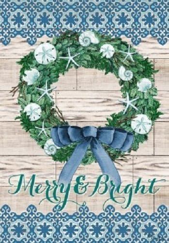 Merry & Bright Wreath Flag | Christmas Flags | Decorative Flags