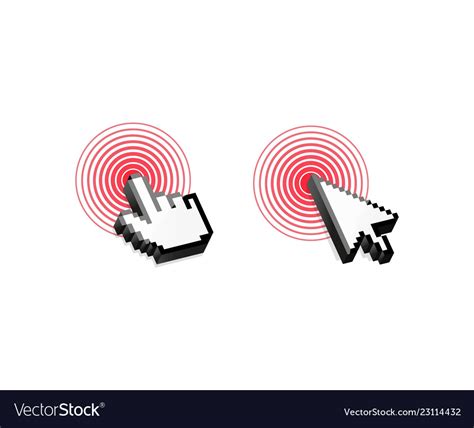 Mouse cursor click red circle Royalty Free Vector Image