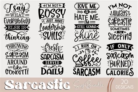 Sarcastic Svg Bundle, Funny Quote Svg Graphic by Rumi Design · Creative ...