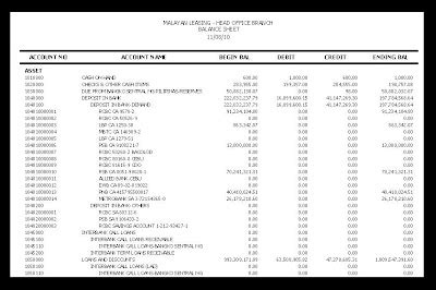 Microsoft Visual Foxpro: General Ledger Balance Sheet