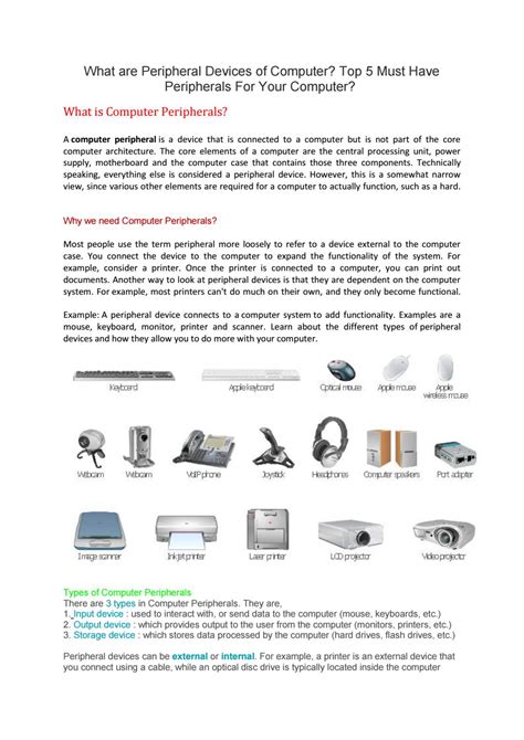 Peripheral Devices Examples