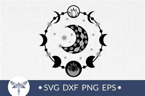 Papercraft Boho Svg Moon Phases Svg Celestial Clipart Luna Svg | The ...