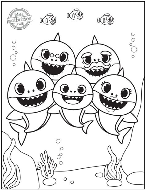 Happy Shark Coloring Pages