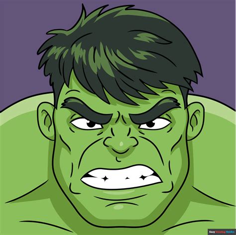 How to Draw Hulk's Face - Really Easy Drawing Tutorial