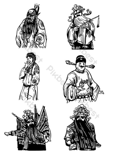 drawing cartoon beijing opera characters | PNG Images PSD Free Download ...