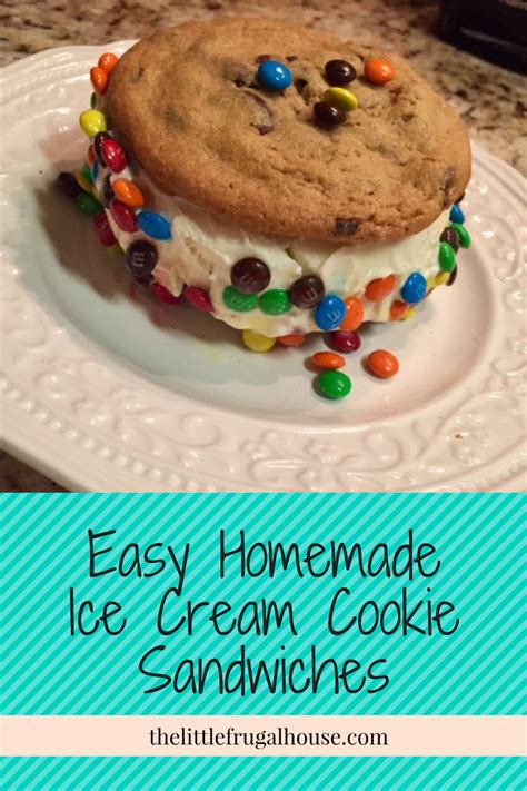 Easy Homemade Ice Cream Cookie Sandwiches - The Little Frugal House