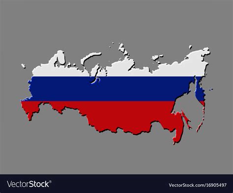 Russia map with the russian flag Royalty Free Vector Image