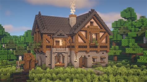 Minecraft Big Cottage House Tutorial - YouTube