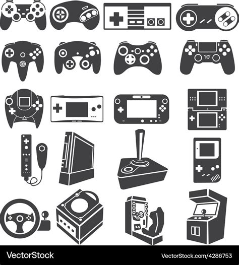 Gaming icon set Royalty Free Vector Image - VectorStock