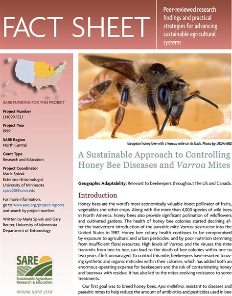 A Sustainable Approach to Controlling Honey Bee Diseases and Varroa ...