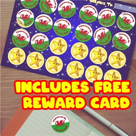 144 Welsh Dragon Flag Themed Personalised Teacher Reward Stickers ...