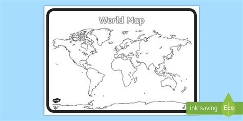 Blank World Map - Australian Curriculum, HASS, The way the world