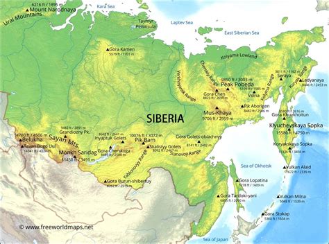 East Siberian Uplands Map