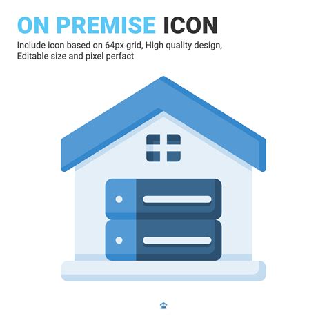 On premise icon vector with flat color style isolated on white ...