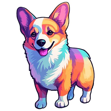 Colorful Pembroke Welsh Corgi Dog, Pembroke Welsh Corgi Portrait, Dog ...