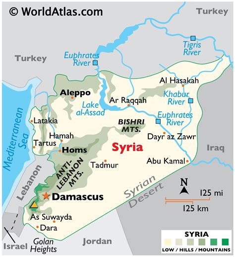 Syria Map / Geography of Syria / Map of Syria - Worldatlas.com