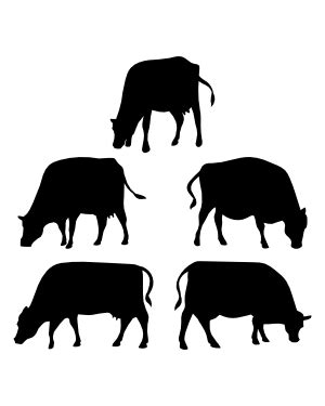 Cow Side View Silhouette Clip Art