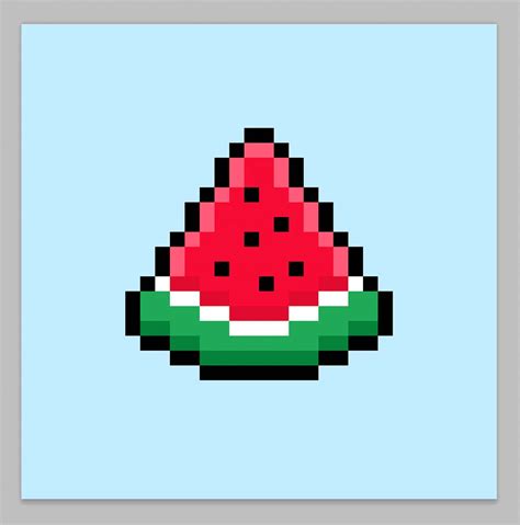 How to Make a Pixel Art Watermelon - Mega Voxels