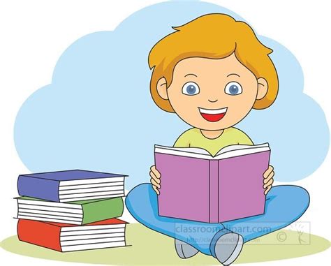 School Clipart-girl reading a book 1127