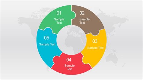 Free Animated Five Segments Puzzle Diagram & Google Slides