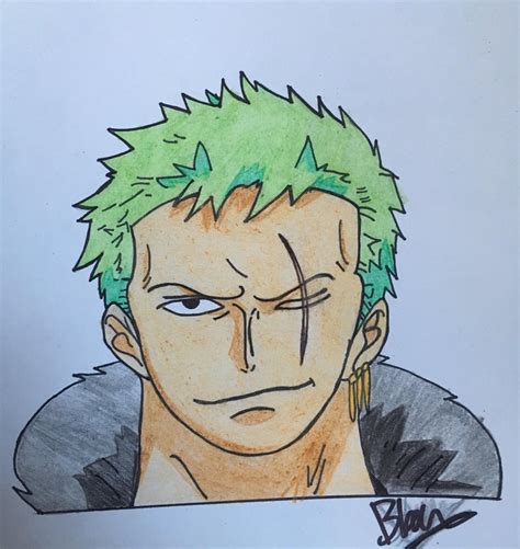 Drew Roronoa Zoro (Coloured) : OnePiece