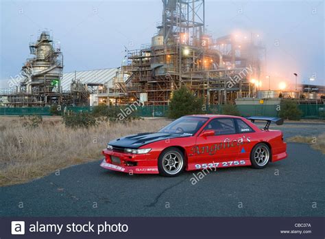 Nissan 180SX S13 Silvia drift motorsport car sitting posed in front an ...