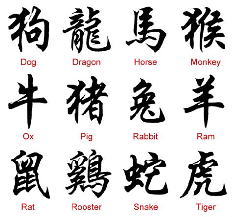 12 symbol chinese zodiac tattoos | custom chinese zodiac tattoos