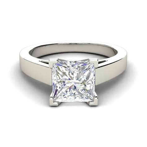 Cathedral 1 Carat VS1 H Princess Cut Diamond Engagement Ring