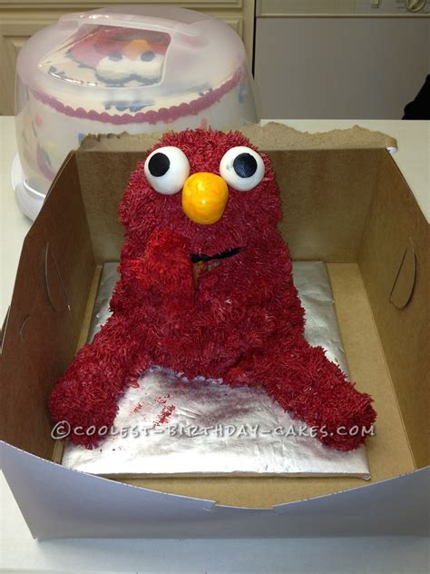 Cool Homemade Elmo Birthday Cake Using the Wilton Stand Up Cuddly Bear Pan