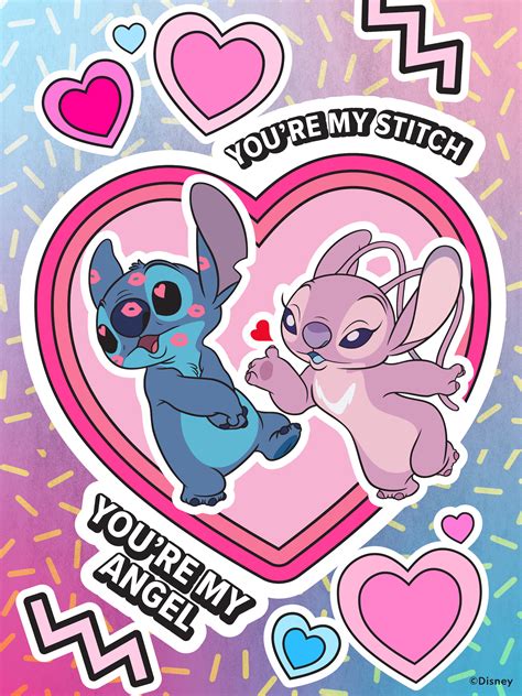 2023 Valentine’s Day Stitch and Angel Wallpaper – Desktop/iPad | Disney ...