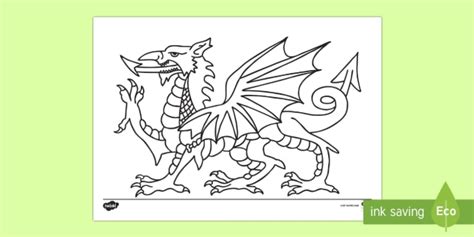 Welsh Dragon Coloring Page (Teacher-Made)