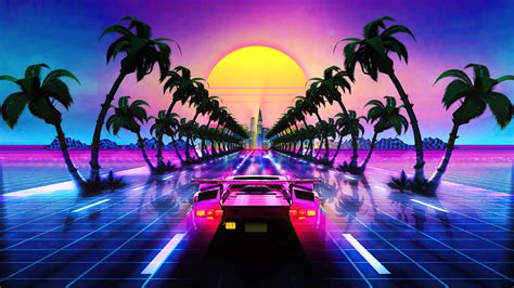 Retro Synthwave Wallpaper 1920X1080 / Neon gas 1920 x 1080 cursor ...