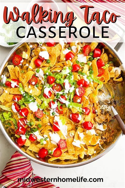 Walking Taco Casserole with Fritos - Midwestern HomeLife