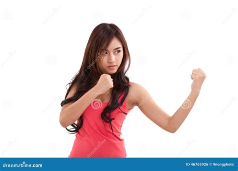 Female Fighter, Boxer Punching Stock Photo - Image of energy, isolated ...