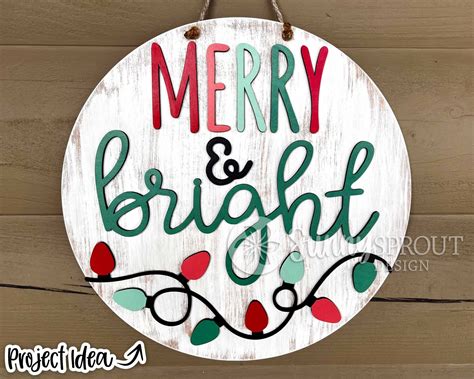 Merry & Bright String Lights DIGITAL Download Winter Round - Etsy