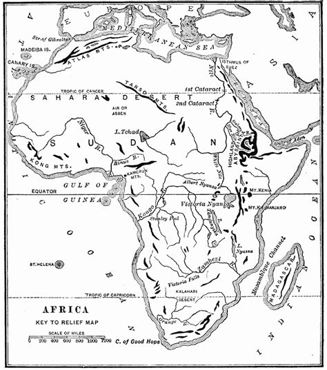 Physical Map Of Africa With Landforms