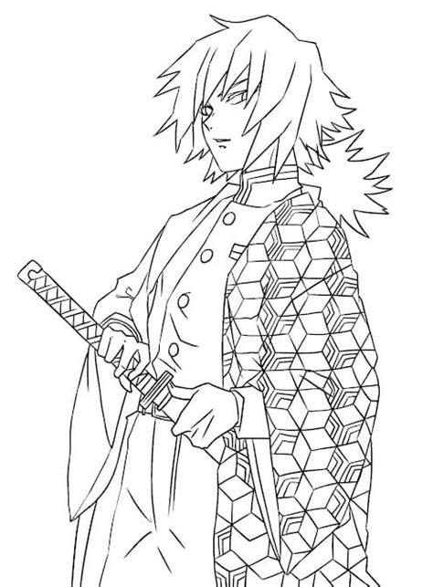 Demon Slayer Tomioka Coloring Page - Free Printable Coloring Pages for Kids