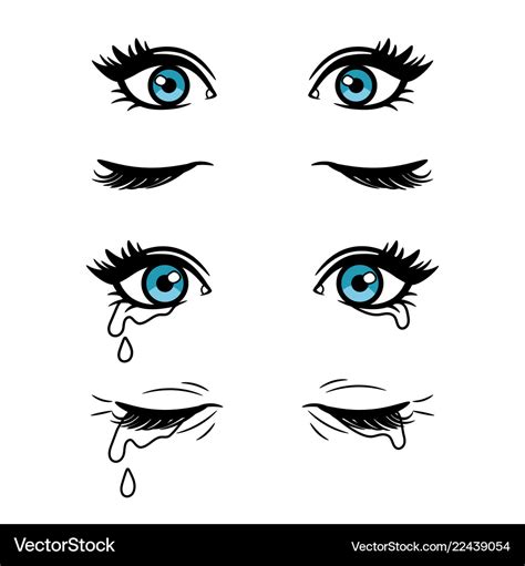 Cartoon female eyes Royalty Free Vector Image - VectorStock