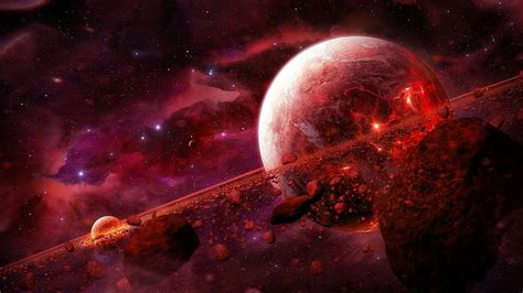 HD wallpaper: Sci Fi, Space, Asteroid, Nebula, Planet, Red, Rock ...