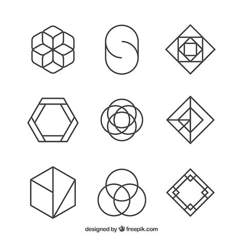 Free Vector | Set of logos of abstract shapes