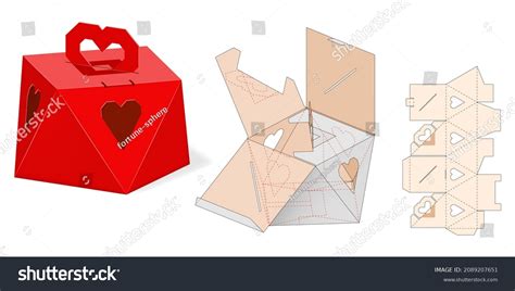 Heart Shaped Gift Box Design Cardboard Stock Vector (Royalty Free ...